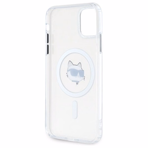 Karl Lagerfeld IML Metāla Choupette galva MagSafe apvalks iPhone 11 - balts