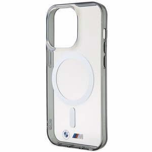 Apvalks BMW BMHMP14XHCRS iPhone 14 Pro Max 6.7" caurspīdīgs cietais apvalks Sudraba Gredzens MagSafe