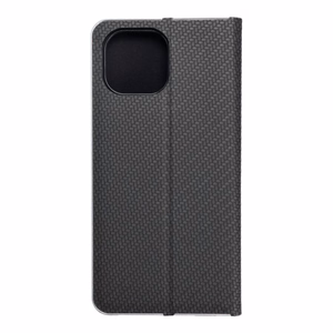 Viedtālruņa apvalks LUNA Book Carbon for Xiaomi Mi 11 Lite 5G / Mi 11 Lite LTE ( 4G ) / Mi 11 Lite NE - melns (m)