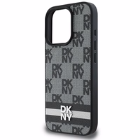 DKNY šachī raksts un drukātas svītras apvalks iPhone 16 Pro Max melns