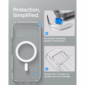 Spigen Ultra Hybrid Mag MagSafe aizsargvāciņš Google Pixel 11 Pro, caurspīdīgs / balts