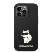Karl Lagerfeld Silicone Choupette viedtālruņa apvalks iPhone 14 Pro Max - melns