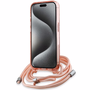 Karl Lagerfeld IML Crossbody Monogram Karl & Choupette Head MagSafe apvalks viedtālrunim iPhone 15 Pro Max - rozā