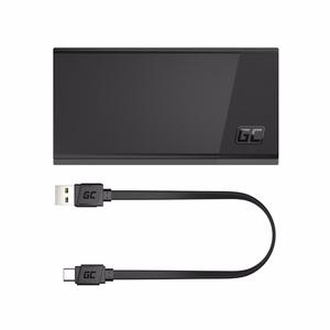 Green Cell GC PowerPlay 20S ārējais akumulators, 20 000 mAh, 22,5 W, PD, USB-C, ātrā uzlāde, Panther Black