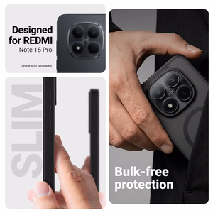 Crong Hybrid Matte Magnetic MagSafe vāciņš ierīcei Xiaomi Redmi Note 15 Pro, melns