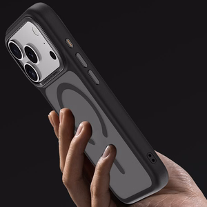 Benks Magnetic Mist maciņš ar metāla rāmi (C.K.FF.AP.BK.0072) iPhone 18 Pro/17 Pro, melns, ar kameras vadības pogu