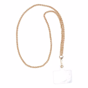 CHAIN #83 Telefonu kakla siksna ar piekari / garums 80 cm (cilpā 40 cm) / uz kakla - zeltaina