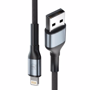 3mk Hyper Cable N-SERIES USB-A / Lightning 1m 5V/2.4A 12W kabelis - melns