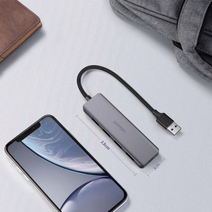 Ugreen Хаб USB-C 4-в-1 адаптер на 4x USB 3.0 + USB-C серый