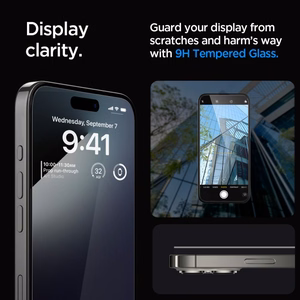 Spigen Glas.tR EZ Fit FC Tempered Glass for iPhone 15 Pro Max - Black 2 pcs.