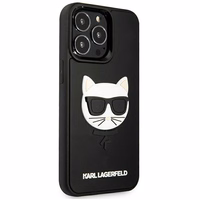 Karl Lagerfeld 3D gumijas Choupette apvalks viedtālrunim iPhone 13 Pro / iPhone 13 - melns