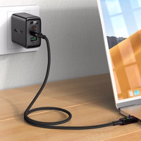 Acefast C7-03 USB-C USB-C 100W 1.2m kabelis ar ekrānu - melns