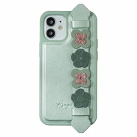 Kingxbar Sweet Series viedtālruņa apvalks dekorēts ar oriģinālajiem Swarovski kristāliem iPhone 12 Pro / iPhone 12 Pro Max zaļš