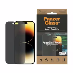 PanzerGlass Classic Fit antibakteriālais privātuma stikls iPhone 14 Pro