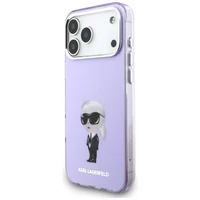 Karl Lagerfeld IML akvareļu Karl & Choupette un logotipa magnētiskais viedtālruņa apvalks iPhone 17 Pro Max - violets