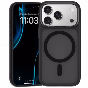 Benks Magnetic Mist maciņš ar metāla rāmi (C.K.FF.AP.BK.0072) iPhone 18 Pro/17 Pro, melns, ar kameras vadības pogu