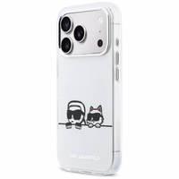 Karl Lagerfeld IML Karl & Choupette Peekaboo Logo MagSafe Maciņš for iPhone 17 Pro Max - balts