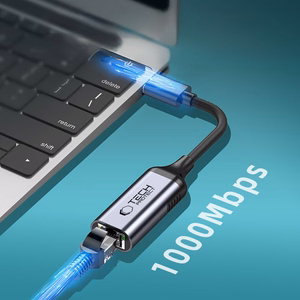 Tech-Protect UltraBoost USB-A 3.0 / Ethernet RJ45 1000Mbps adapteris - melns