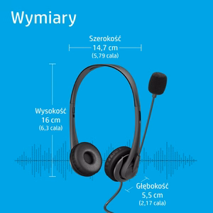HP Stereo USB austiņu komplekts G2 vadu galvas lencis birojam/zvanu centram melns