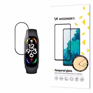 Прочное закалённое стекло Wozinsky Full Glue Full Screen с рамкой для Xiaomi Mi Band 8 - чёрное