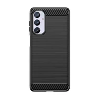 Elastīgs oglekļa raksta viedtālruņa apvalks Samsung Galaxy M54 Carbon Case - melns