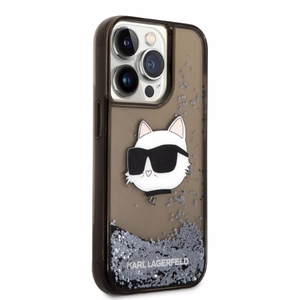 Karl Lagerfeld KLHCP14LLNCHCK iPhone 14 Pro 6.1" melns/melns cietais apvalks Spīdumi Choupette galva
