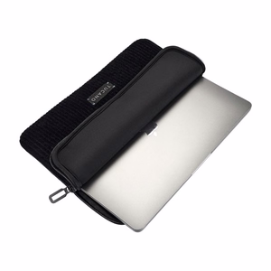 Tucano Velluto 2 neoprēna apvalks ar samta ārpusi 14 collu MacBook Pro un 13 collu klēpjdatoriem, melns