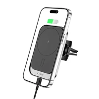 Tech-Protect CW19 MagSafe magnētiskais automašīnas turētājs ar 15W indukcijas lādētāju gaisa ventilācijai - melns