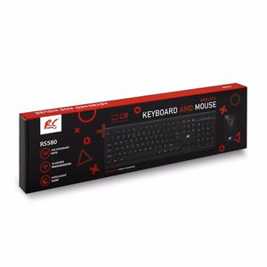 NanoRS bezvadu tastatūra un pele ar ergonomisku dizainu RS580