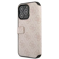 Guess GUBKP13X4GMGPI iPhone 13 Pro Max 6.7" vāciņš rozā - 4G Liels metāla logotips