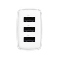 Baseus sienas lādētājs Compact 3 x USB balts 17W