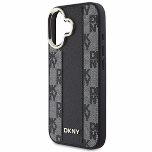 DKNY Rūtainais raksts magnētiskais iPhone 16 Plus viedtālruņa apvalks - melns