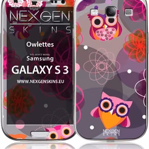 Nexgen Owlettes 3D dekoratīvo uzlīmju komplekts Samsung Galaxy S3 tālrunim