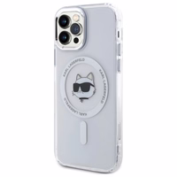 Karl Lagerfeld IML Metāla Choupette galva MagSafe apvalks iPhone 12 - balts