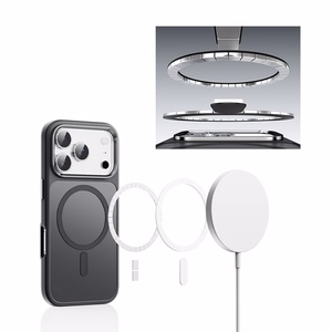 Rock Guard Touch Matte Sērijas Magnētiskā Apvalks Iphone 17 Pro - melns (metāla objektīva rāmis)