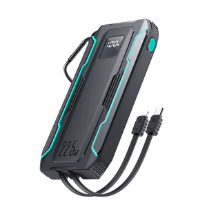 Portatīvais lādētājs Joyroom JR-L017 melns 10000mAh 22.5W (PD / QC3.0) + integrēts 2in1 kabelis