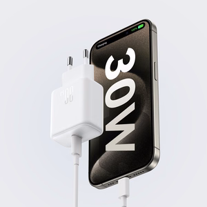 Joyroom JR-TCF24 USB-C PD 30W QC SFC tīkla lādētājs - balts + 1m USB-C kabelis
