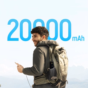 Cuktech PB200U ārējais akumulators 20 000 mAh, 210 W, ar 2 USB-C un USB-A pieslēgvietām, TFT displeju un 240 W USB-C kabeli – melns
