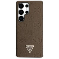 Guess graudains karstais zīmogs peonijas raksta trīsstūra logotips MagSafe apvalks Samsung Galaxy S25 Ultra - brūns