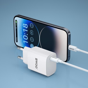 BWOO CDA159 PD sienas lādētājs 20W 1x USB-C ports + Lightning balts