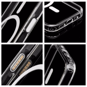 Clear Elite Mag Cover pret dzeltenumu, saderīgs ar kameras vadības pogu un Magnētisko IPHONE 16 caurspīdīgs