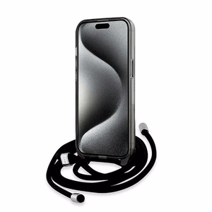 Karl Lagerfeld IML Crossbody Monogram Karl & Choupette Head Magnētiskais viedtālruņa apvalks iPhone 15 / 14 / 13 - melns