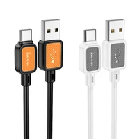 Kabelis USB A uz USB C Hoco 3A 1 m X108 melns