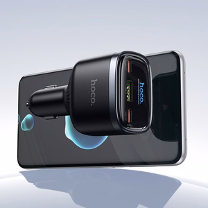 Automašīnas lādētājs Hoco Z70, USB-A + 2 × USB-C, PD QC3.0, 93 W, melns