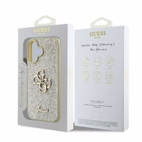 Guess Fixed Glitter Big 4G viedtālruņa apvalks iPhone 16 Plus - zelta