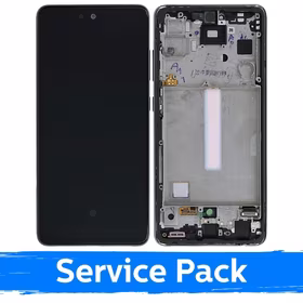 LCD Displejs Saderīgs ar Samsung A528 A52s Ar Frame / Awesome Melns / (Service Pack)