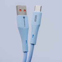 FORCELL F-ENERGY C342 kabelis USB A uz Type C QC4.0 3A 66W Silikona 1 m zils