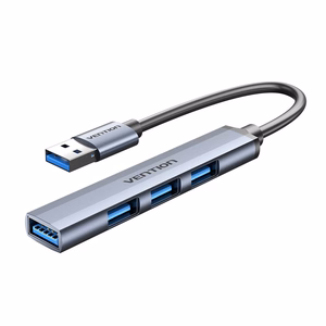 Vention USB 3.0 uz USB 3.0/USB 2.0*3 mini hub 0.15M pelēks metāla tips