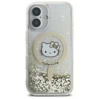 Hello Kitty Šķidrais Spīdums Fever Magnētiskais iPhone 16 Viedtālruņa apvalks - Zelta