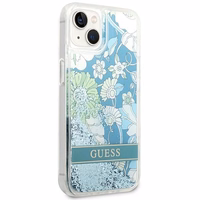 Guess GUHCP14SLFLSN iPhone 14 6.1 "zaļš cietais apvalks Flower Liquid Glitter